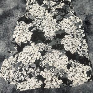 DKNY Black and White Floral Sleeveless Camisole